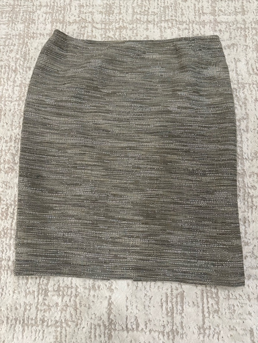 Lafayette 148 Skirt Size 12 Tweed Pencil Neutral Taupe Textured Career Classic